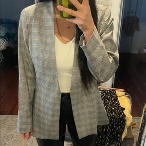 Women's Gray Plaid Jacket